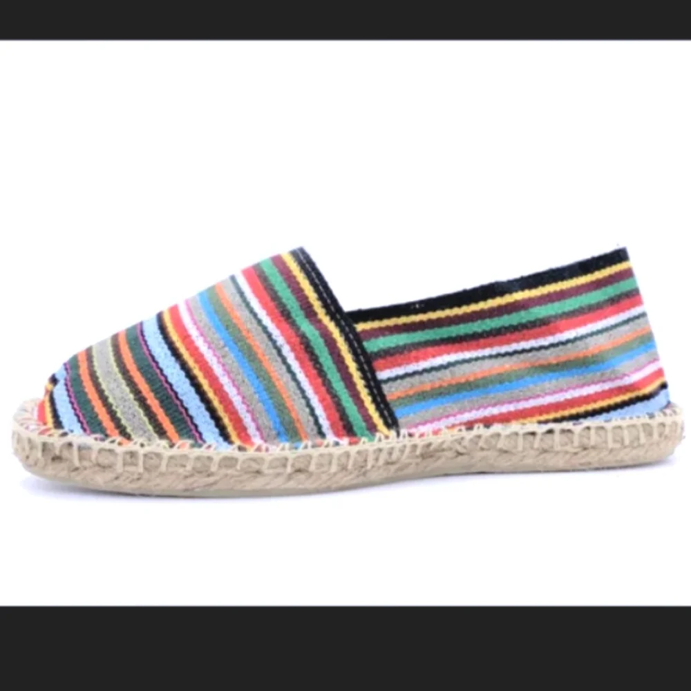 NWOT Ropey Soles Cool Blues Striped  French Espadrilles